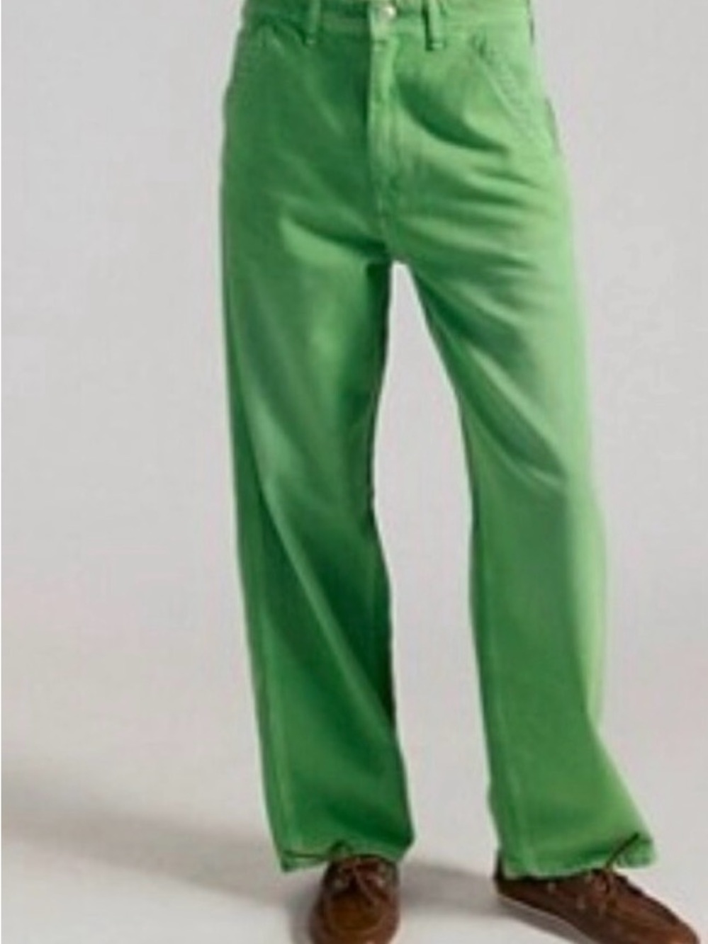Free People We The Free Easton Low-Rise Workwear Jeans. NWT. Green - Picture 5 of 7